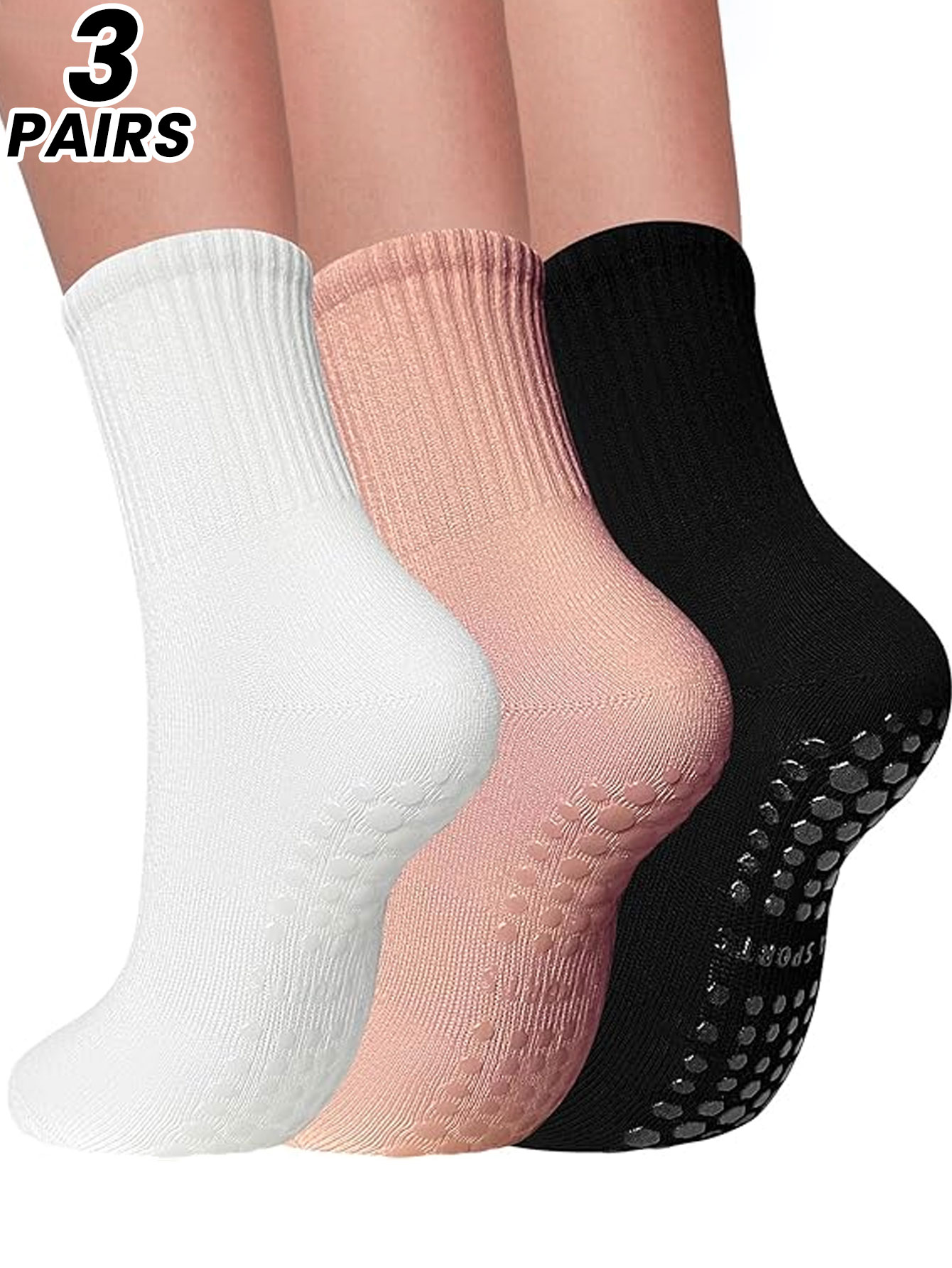 Grip Sock Yoga - 3 paar professionele yogasokken voor dames,