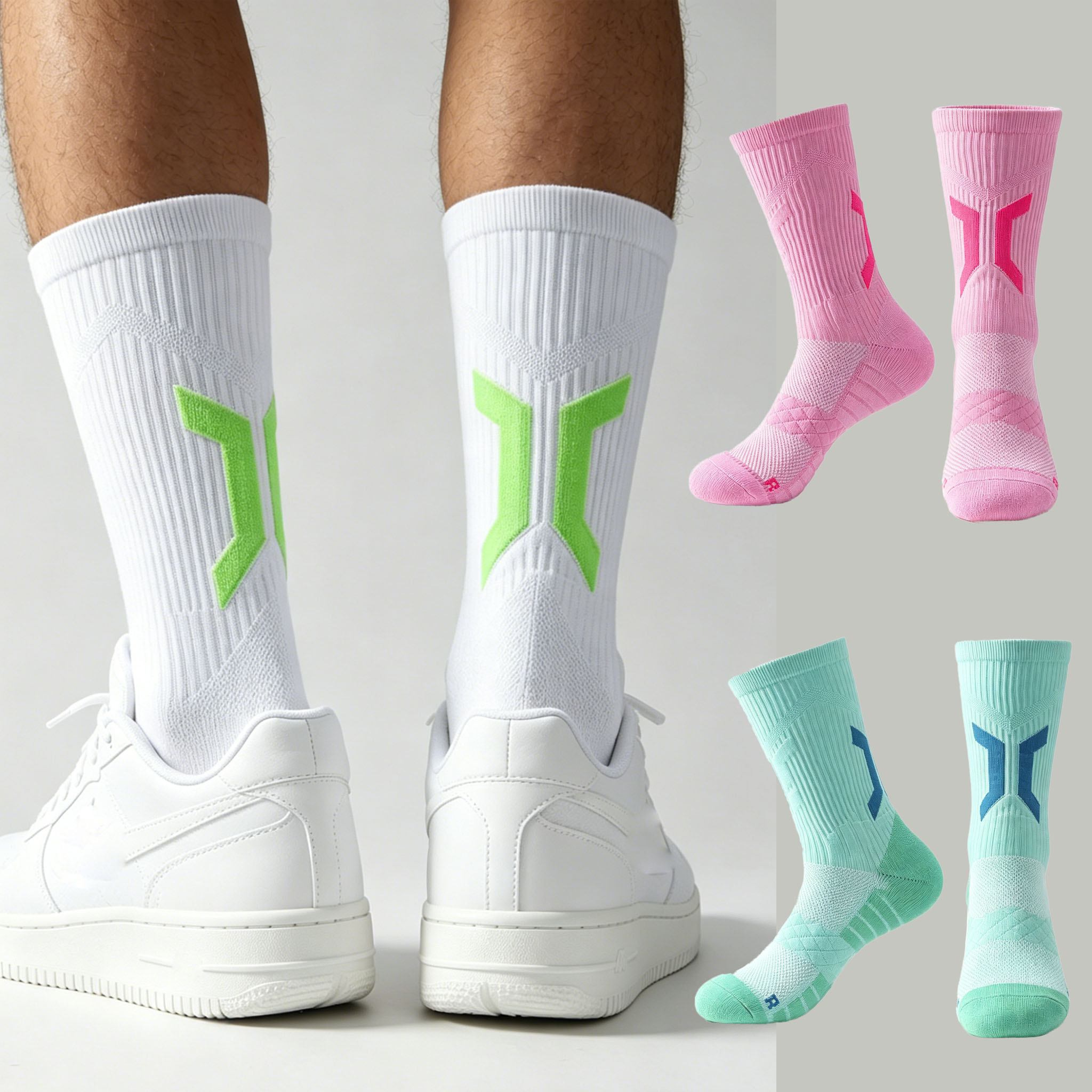 Athletic Sock Cushion - Dikke, gevoerde basketbalsokken voor heren, antislip,