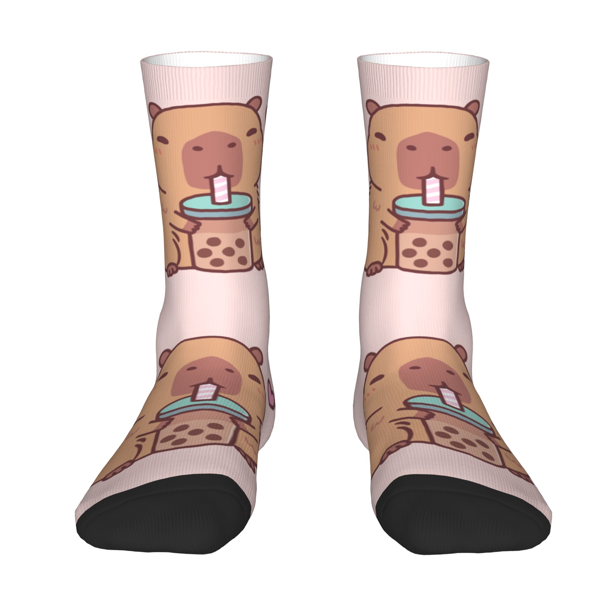 Dress Sock Men - Leuke Capybara houdt van Bubble Tea